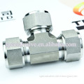Instrument Tube Fitting, straight tee fitting double ferrule